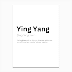 Ying Yang Definition Meaning 1 Canvas Print