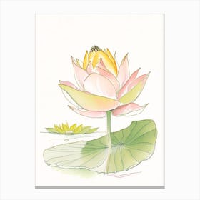 Giant Lotus Pencil Illustration 1 Canvas Print