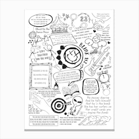 Blink 182 Doodle Lyrics Canvas Print