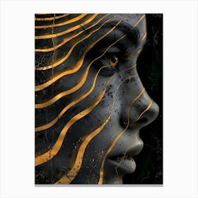 Abstract Of A Woman'S Face Extraordinary femininity woven with threads of gold 7 Canvas Print