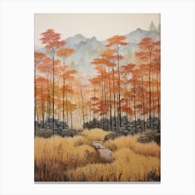Autumn Forest Landscape Arashiyama Bamboo Grove Japan 1 Canvas Print