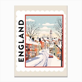 Retro Winter Stamp Poster Newcastle United Kingdom 1 Canvas Print