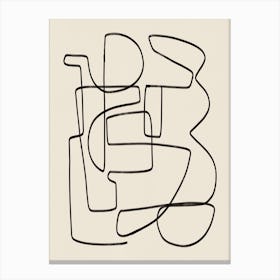 Warm Abstract Line Art Composition Canvas Print
