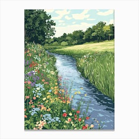 Stream In The Meadow 2 Canvas Print