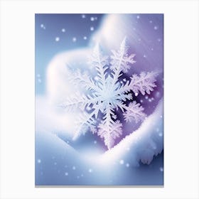 Cold, Snowflakes, Soft Colours 2 Canvas Print