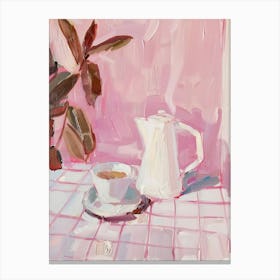 Pink Breakfast Food Moka Coffee 1 Canvas Print