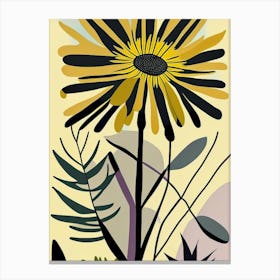 Compass Plant Wildflower Modern Muted Colours 1 Canvas Print