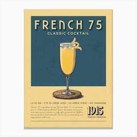 French 75 Classic Cocktail Canvas Print