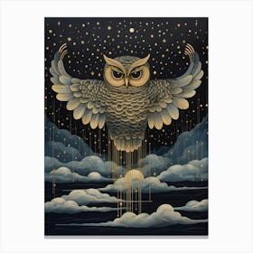 Owl 2 Gold Detail Painting Canvas Print