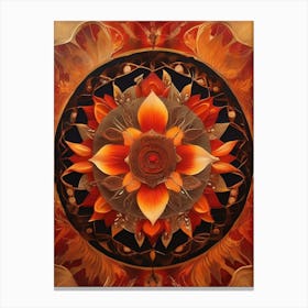 Distinctive boho art.Golden Harvest Mandala.3 Canvas Print