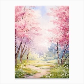 Beautiful Watercolor Cherry Blossom 8 Canvas Print