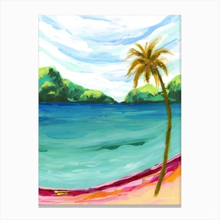 Palm Tree Beach Landscape Canvas Print