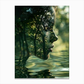 Woman'S Face In Water Canvas Print