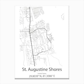 St. Augustine Shores, United States Minimalist Map Lienzo