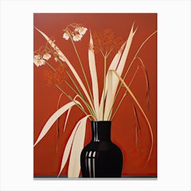 Bouquet Of Japanese Blood Grass Flowers, Autumn Fall Florals Painting 3 Canvas Print