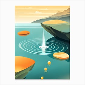 Meditative Water Fountain VECTOR ART Canvas Print