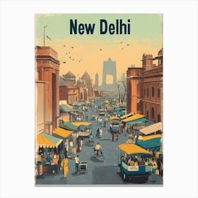 Aihrgdesign A Classic 1960s Travel Poster For New Delhi Showc C284a33c B86e 4e7b B759 7e2212b9a2b3 3 Canvas Print