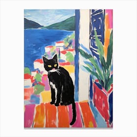 Painting Of A Cat In Hvar Croatia 3 Canvas Print