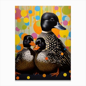 Polka Dot Ducklings 4 Canvas Print