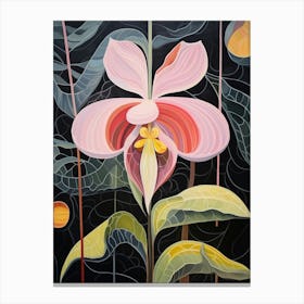 Orchid 3 Hilma Af Klint Inspired Flower Illustration Canvas Print