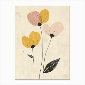 Marseille Flower Market Boho Minimalist Style Canvas Print