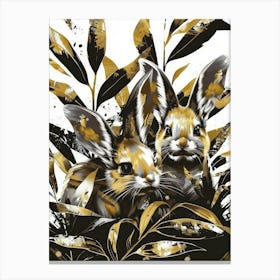 Gold Rabbits Canvas Print