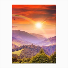 Rainbow Over The Mountains Canvas Print