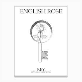 English Rose Key Line Drawing 1 Poster Canvas Print