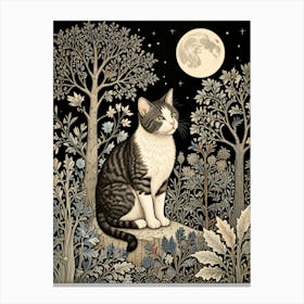 William Morris Cat In The Moonlight 19 Canvas Print