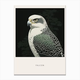 Ohara Koson Inspired Bird Painting Falcon 6 Poster Canvas Print