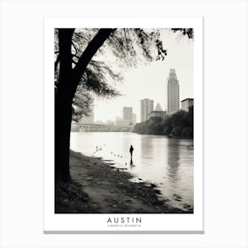 Poster Of Austin, Black And White Analogue Photograph 1 Canvas Print