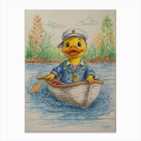 Duck In A Boat 7 Canvas Print