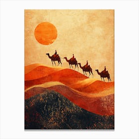 Desert Scene With Camels 1 Canvas Print