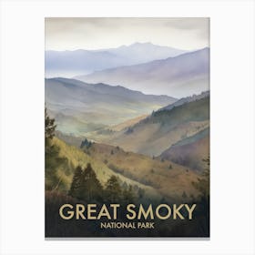 Great Smoky National Park Vintage Travel Poster 5 Canvas Print