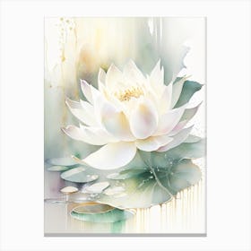 White Lotus Storybook Watercolour 2 Canvas Print