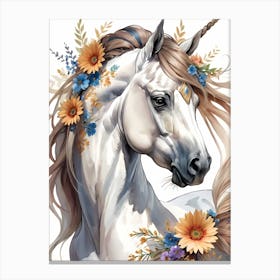 Floral Horse (7) Canvas Print