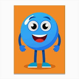 Blue Cartoon Character Canvas Print