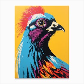 Andy Warhol Style Bird Pheasant 5 Canvas Print