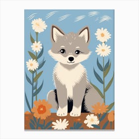 Baby Animal Illustration  Wolf 4 Canvas Print