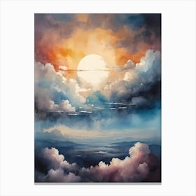 Abstract Glitch Clouds Sky (61) Canvas Print