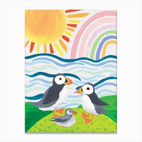 Puffins Canvas Print