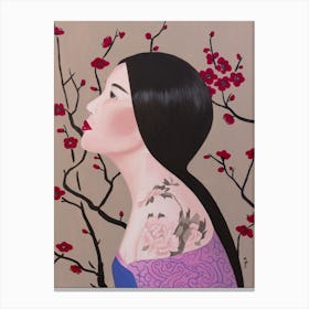 Chinese Woman With Tattoo Canvas Print