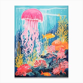 Cute Jelly Fish Illustration 3 Canvas Print