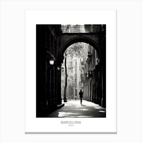 Poster Of Barcelona, Spain, Black And White Analogue Photography 3 Canvas Print
