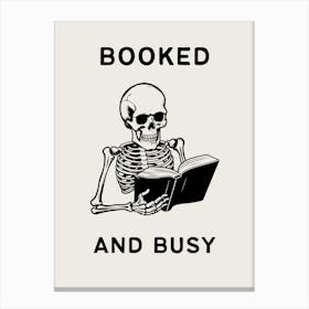 Booked and Busy | Vintage Retro Reading Bookish 3 Canvas Print