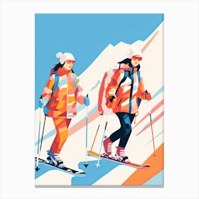 Heavenly Mountain Resort   California Nevada Usa, Ski Resort Illustration 0 Canvas Print