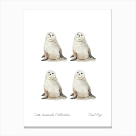 Cute Animals Collection Seal Pup 2 Canvas Print