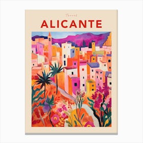 Alicante Spain 3 Fauvist Travel Poster Canvas Print
