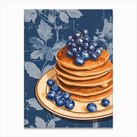 Art Deco Pancake Stack With Blueberries 4 Canvas Print