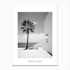 Poster Of Ibiza, Spain, Photography In Black And White 4 Canvas Print